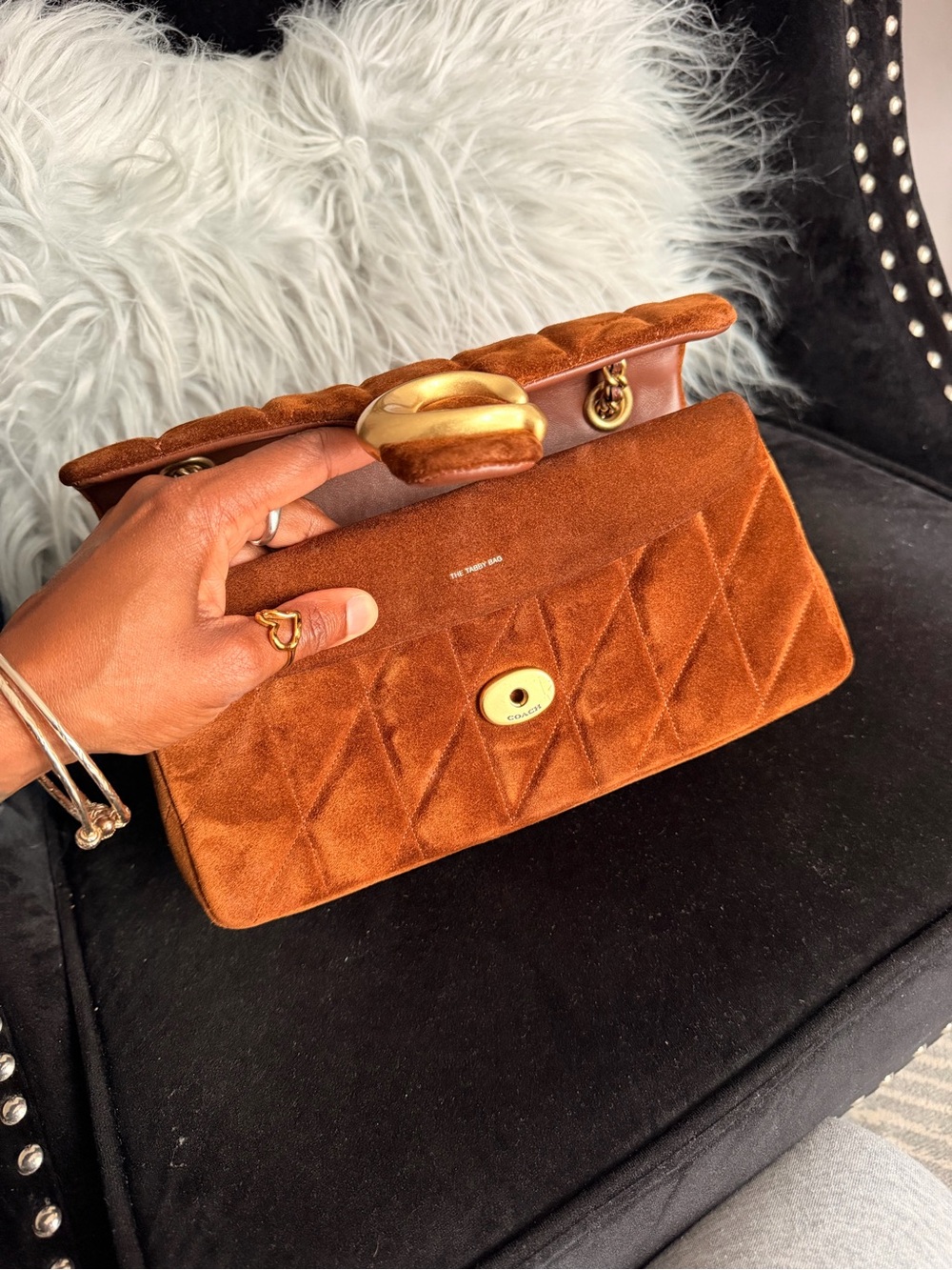 Coach Tabby 26 Shoulder Bag, Quilted Suede in Warm Brown with Gold Hardware - Picture 10 of 10